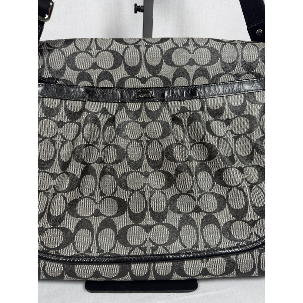 Coach Ashley Signature‎ Coated Canvas Flap Closure Messenger Diaper Shoulder Bag - Picture 4 of 16
